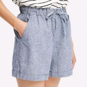 Uniqlo cotton linen 3" relaxed cuffed shorts sz S